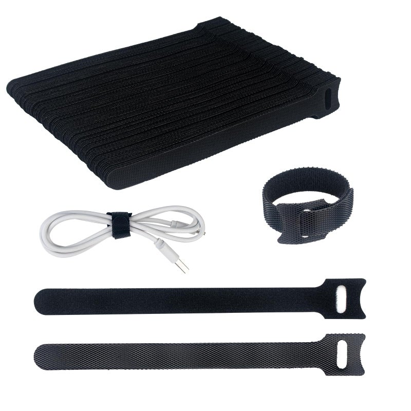 Sutoug 100Pcs 6 Inch Reusable Cable Ties Black, Adjustable Cable Straps, Cable Tie Management, Cable Tidy For Desktop Charging Cables, Home And Office - Image 1
